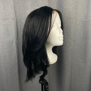 R&B Straight Black Layered Lace Front Hair Wig